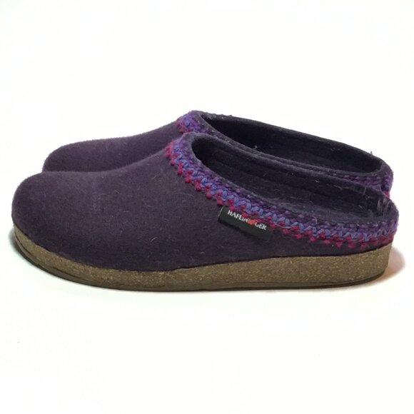 Haflinger Grizzly GZ Classic Wool Felt Clogs Lavender Size 40 - Picture 2 of 7
